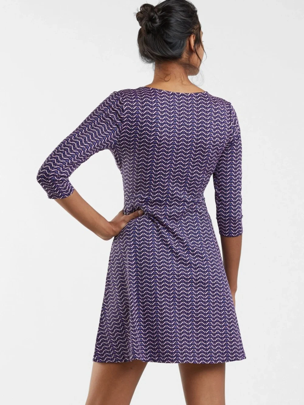 Title Nine Purple Wrapper's Delight Pallay Mini Dress Womens Size XL - Picture 2 of 9